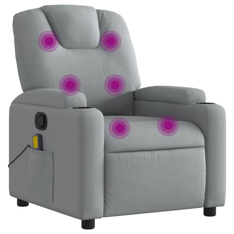 Massagestoel verstelbaar stof lichtgrijs 2