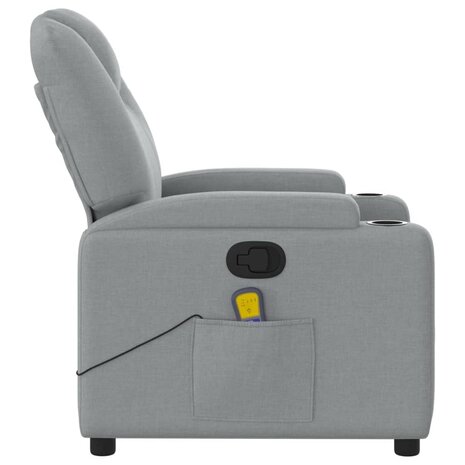 Massagestoel verstelbaar stof lichtgrijs 5
