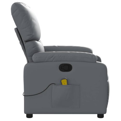 Massagestoel verstelbaar kunstleer grijs 5