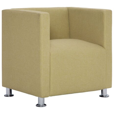 Fauteuil kubus stof groen 2