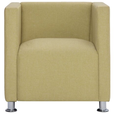 Fauteuil kubus stof groen 3