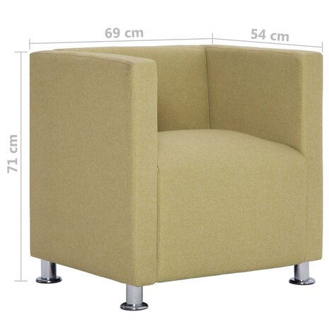Fauteuil kubus stof groen 9