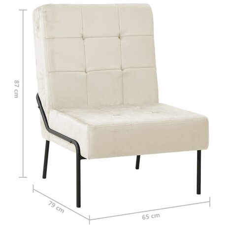 Relaxstoel 65x79x87 cm fluweel crèmewit 7