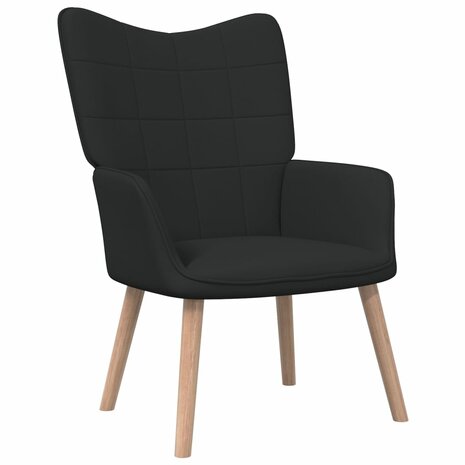Relaxstoel stof zwart 1