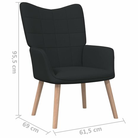 Relaxstoel stof zwart 6