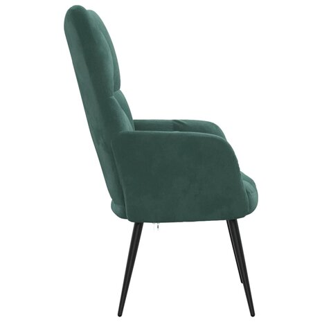 Relaxstoel fluweel donkergoen 4