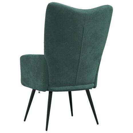 Relaxstoel fluweel donkergoen 5