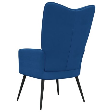 Relaxstoel fluweel blauw 4