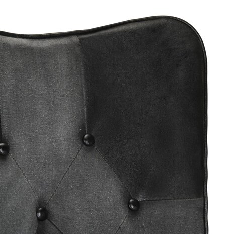 Fauteuil echt leer zwart en grijs 6