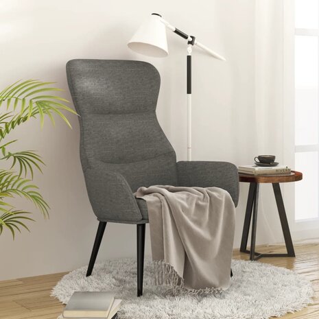 Relaxstoel stof lichtgrijs 1