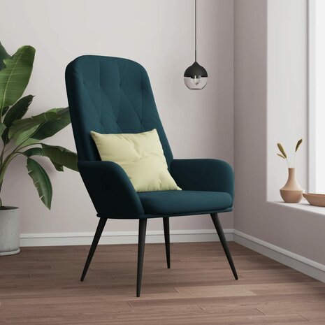 Relaxstoel fluweel blauw 1