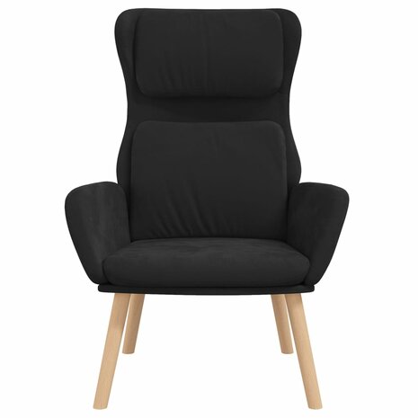 Relaxstoel fluweel zwart 3