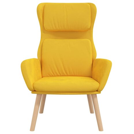Relaxstoel fluweel mosterdgeel 3