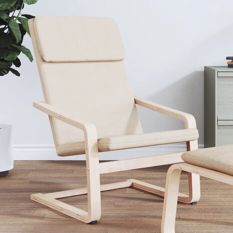 Relaxstoel stof crèmekleurig 1
