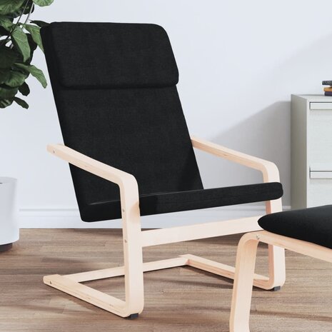 Relaxstoel stof zwart 1