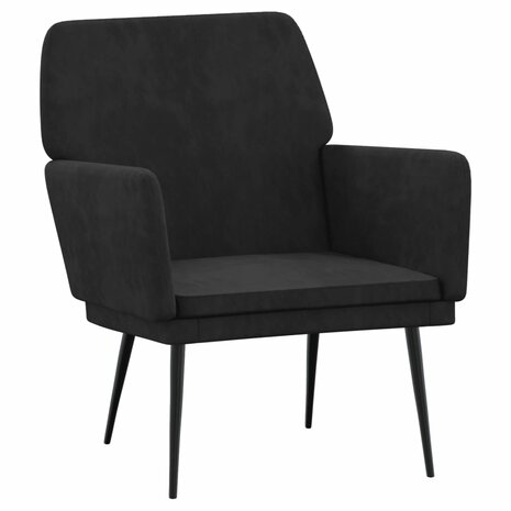 Fauteuil 62x79x79 cm fluweel zwart 2