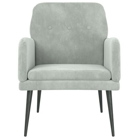 Fauteuil 62x79x79 cm fluweel lichtgrijs 3