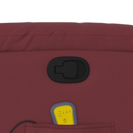 Sta-op-massagestoel verstelbaar kunstleer wijnrood 12