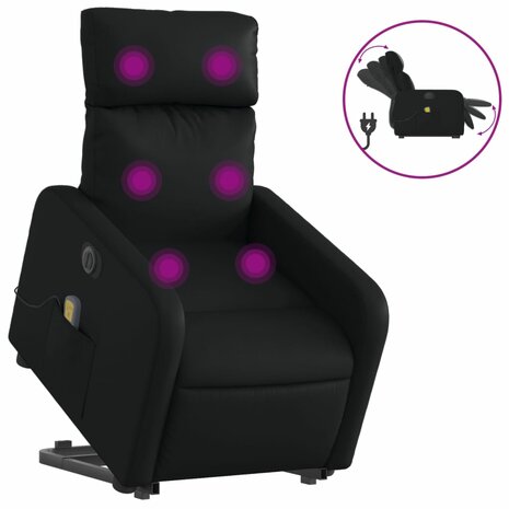 Sta-op-massagestoel elektrisch kunstleer zwart 2