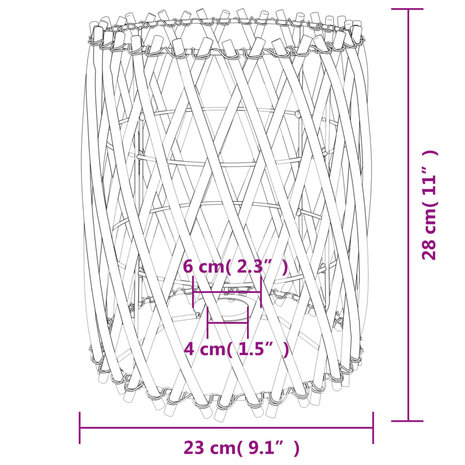 Lampenkap Ø23x28 cm wicker 9