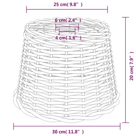 Plafondlampenkap Ø30x20 cm wicker bruin 6