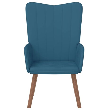 Relaxstoel fluweel blauw 3