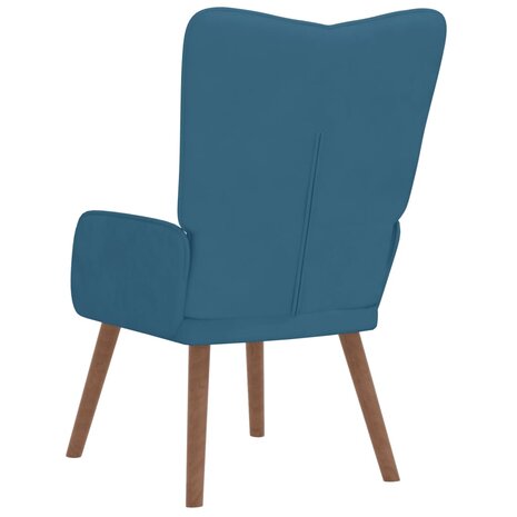 Relaxstoel fluweel blauw 5