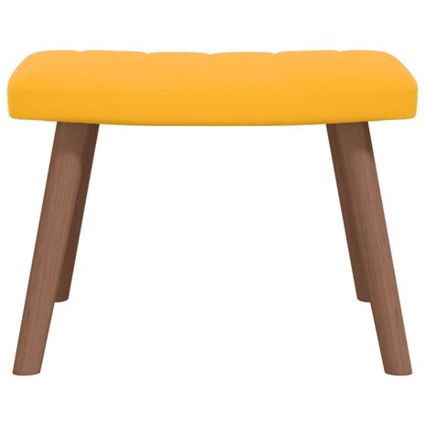 Relaxstoel met voetenbank fluweel mosterdgeel 8