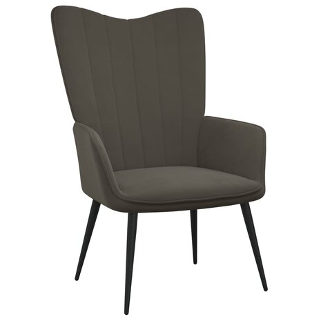 Relaxstoel fluweel donkergrijs 1