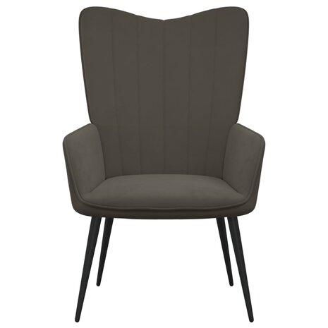 Relaxstoel met voetenbank fluweel donkergrijs 6