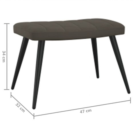 Relaxstoel met voetenbank fluweel donkergrijs 12