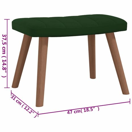 Schommelstoel met voetenbank fluweel donkergroen 10