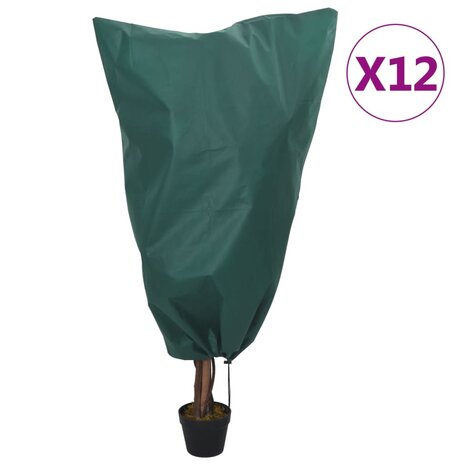 Plantenhoezen met trekkoord 12 st 70 g/m² 0,8x0,8 m 1
