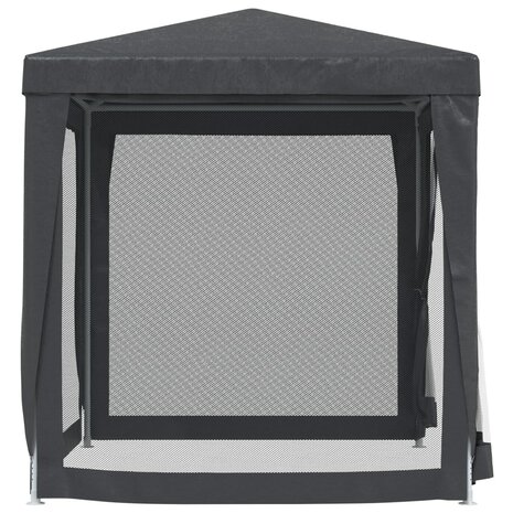 Partytent met 4 mesh zijwanden 2x2 m HDPE antracietkleurig 4