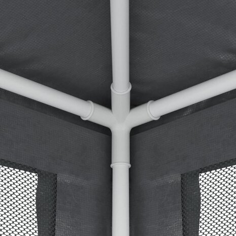 Partytent met 4 mesh zijwanden 3x3 m HDPE antracietkleurig 6