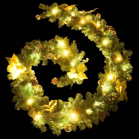 Kerstslinger met LED-lampjes 2,7 m PVC groen 7