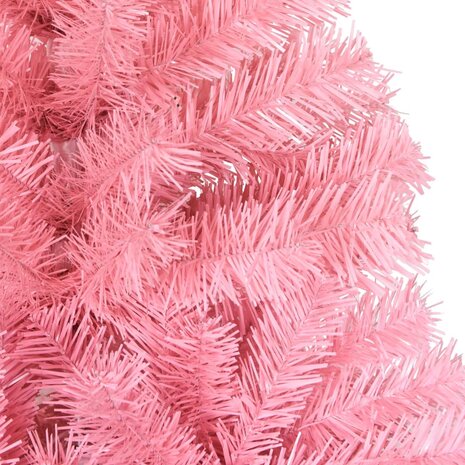 Kunstkerstboom met standaard 210 cm PVC roze 4