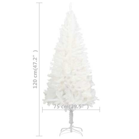 Kunstkerstboom met levensechte naalden 120 cm wit 6