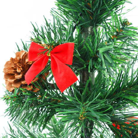 Kunstkerstboom met verlichting en kerstballen 64 cm groen 6