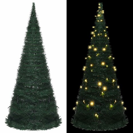 Kunstkerstboom met verlichting pop-up 210 cm groen 1