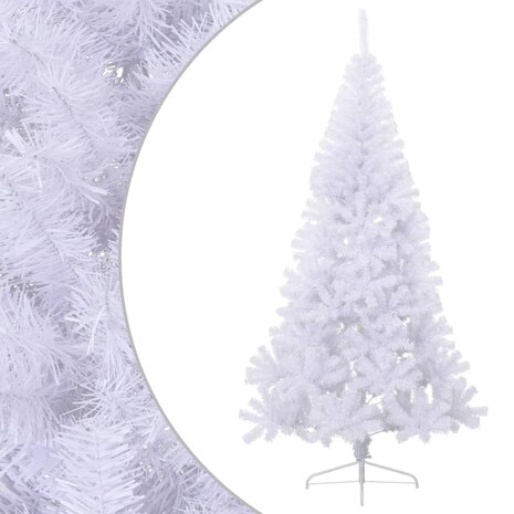 Kunstkerstboom met standaard half 240 cm PVC groen 1