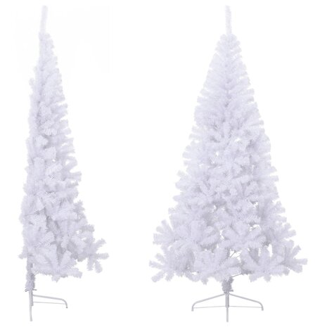 Kunstkerstboom met standaard half 240 cm PVC groen 3