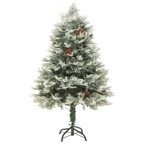 Kerstboom met LED en dennenappels 150 cm PVC en PE groen 2