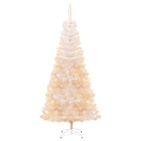 Kunstkerstboom met iriserende uiteinden 210 cm PVC wit 2
