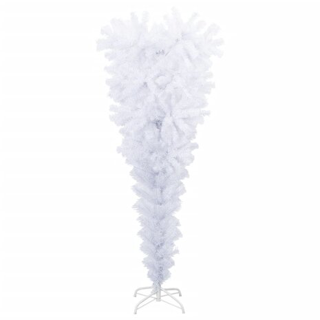 Kunstkerstboom met standaard omgekeerd 150 cm wit 2