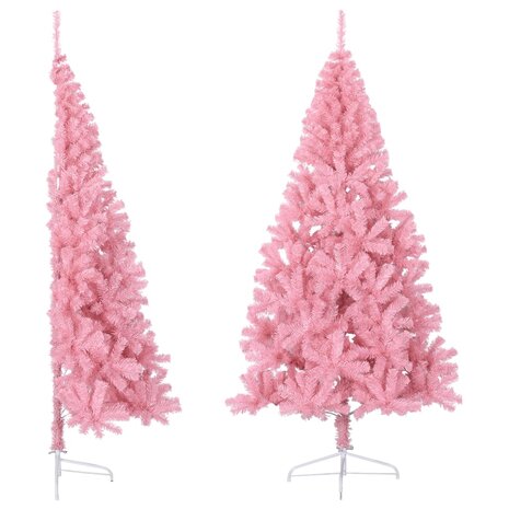 Kunstkerstboom met standaard half 240 cm PVC roze 1