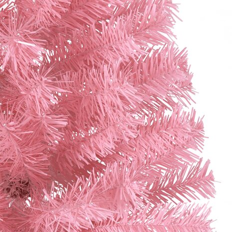Kunstkerstboom met standaard half 240 cm PVC roze 6
