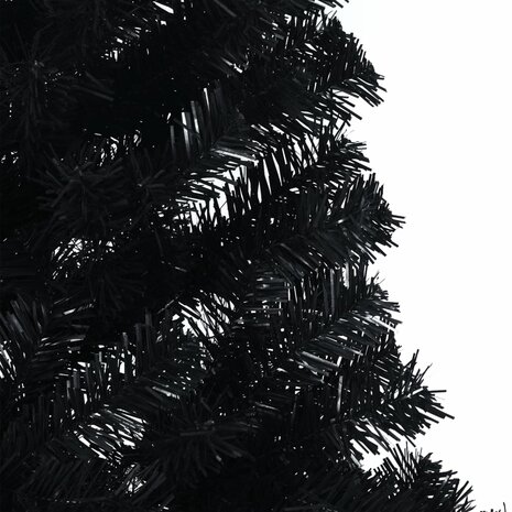 Kunstkerstboom met standaard half 210 cm PVC zwart 6