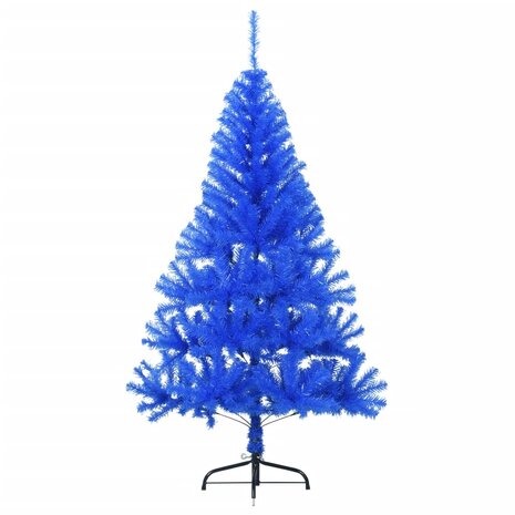 Kunstkerstboom met standaard half 120 cm PVC blauw 3