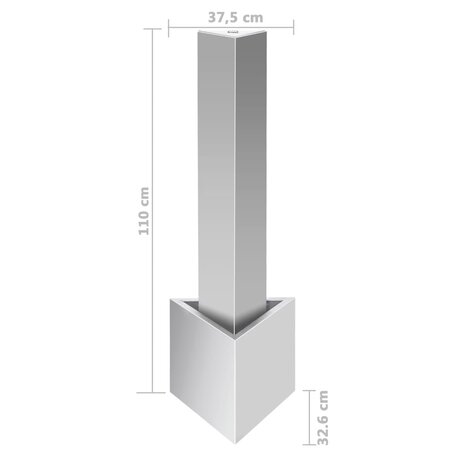 Tuinfontein 37,7x32,6x110 cm roestvrij staal zilverkleurig 11